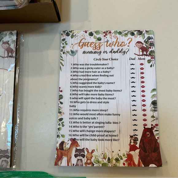 Lot of Woodland Baby Shower Decor & Games - Gently Used - Picture 7 of 7